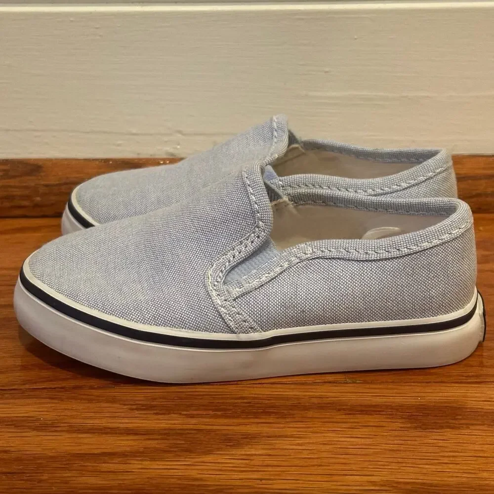 Janie and Jack Twill Slip On Sneakers sz 7 Toddler